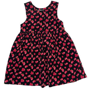 Girls Gymboree Dress Large Black Pink Floral